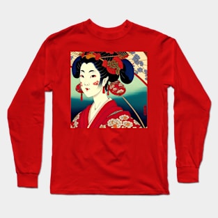 Geisha Study A in Japanese Style Long Sleeve T-Shirt